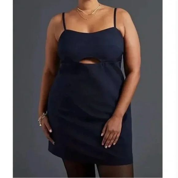 Anthropologie Mare Mare Cutout Dress Navy XL - Picture 2 of 9